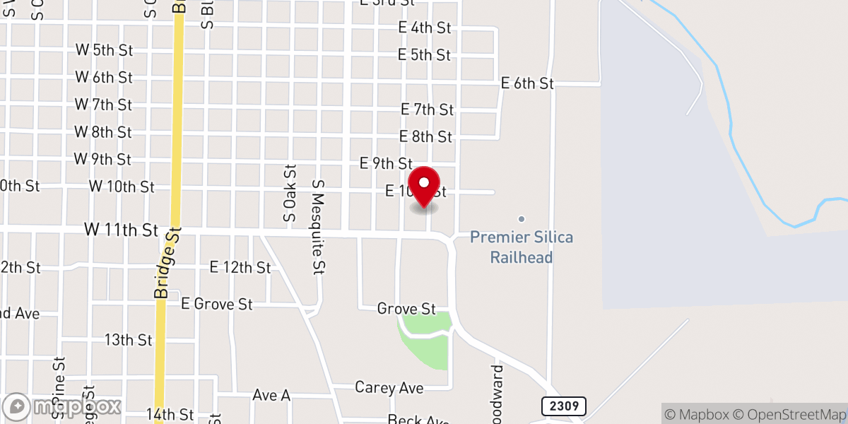 Map showing location of St James Baptist Church