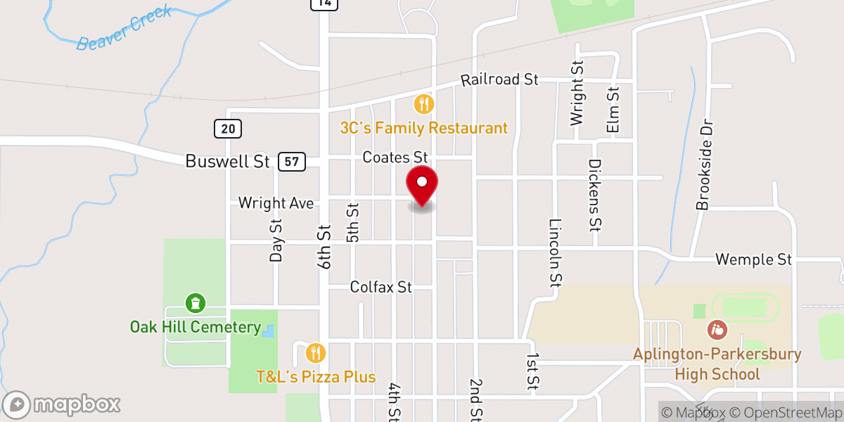 Map showing location of First Congregational Church