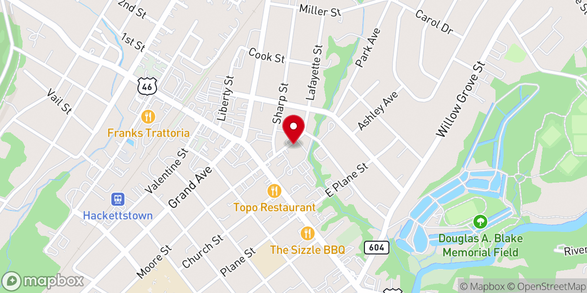 Map showing location of Hackettstown Spanish Seventh-Day Adventist Church