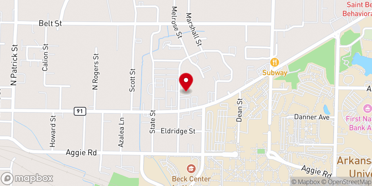 Map showing location of Alpha & Omega Grace Center