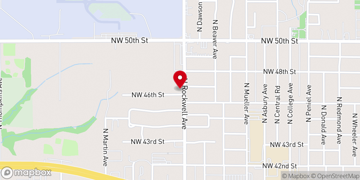 Map showing location of Bethany First Assembly of God