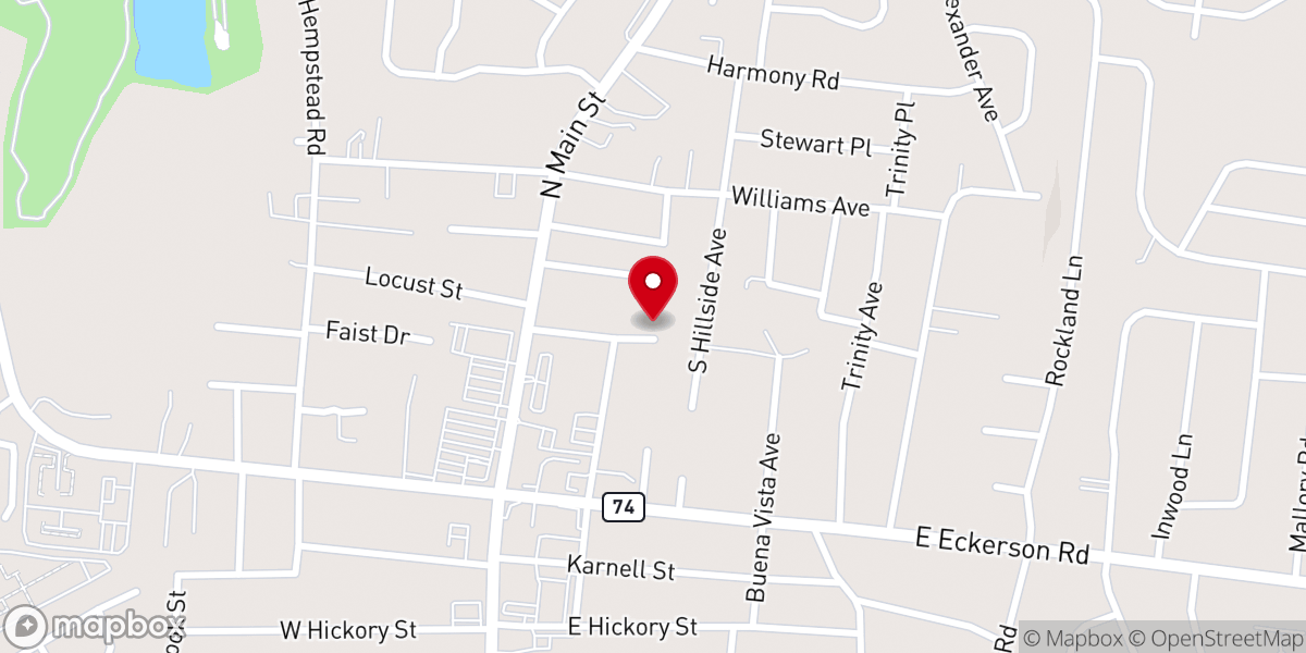 Map showing location of Fellowship Church