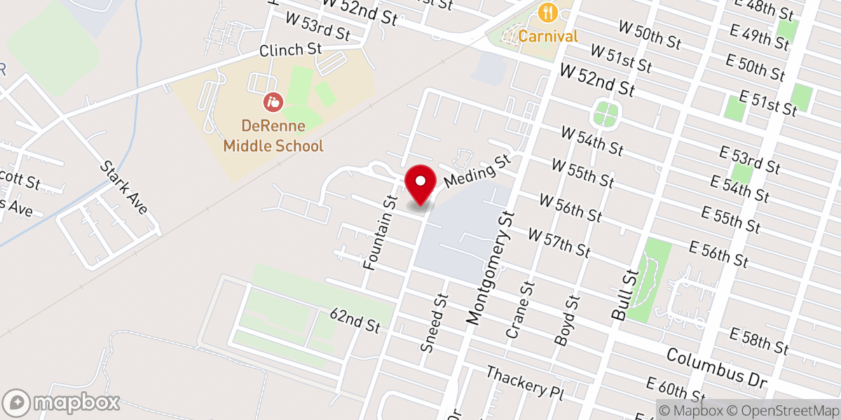 Map showing location of New Hope Apostolic Holiness Church