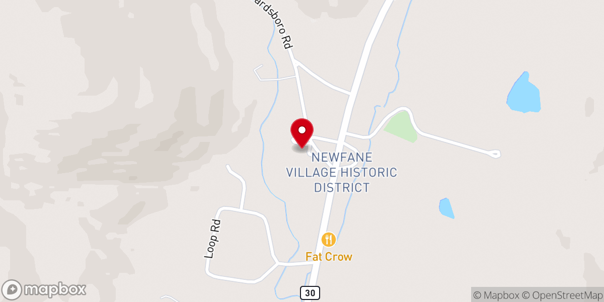 Map showing location of Newfane Congregational Church