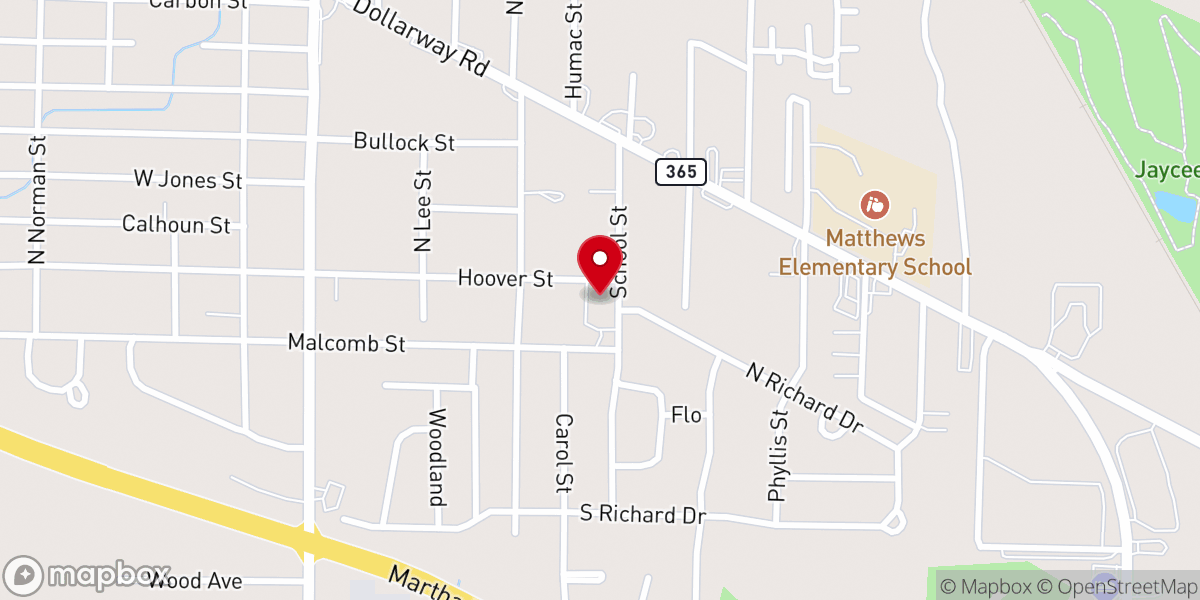 Map showing location of St Luke United Methodist Church