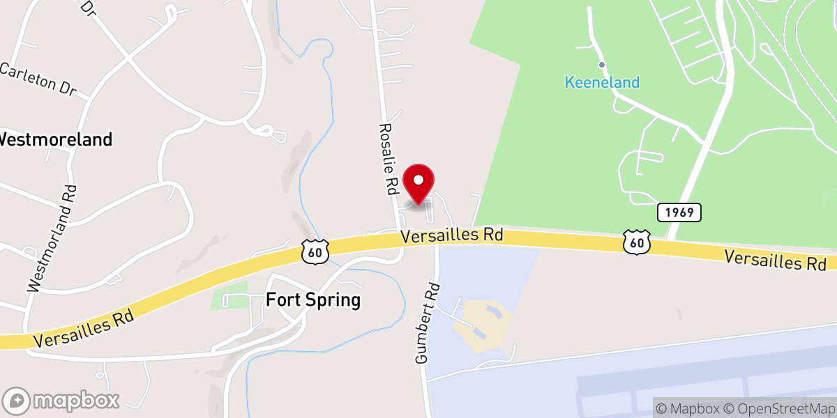 Map showing location of South Elkhorn Baptist Church