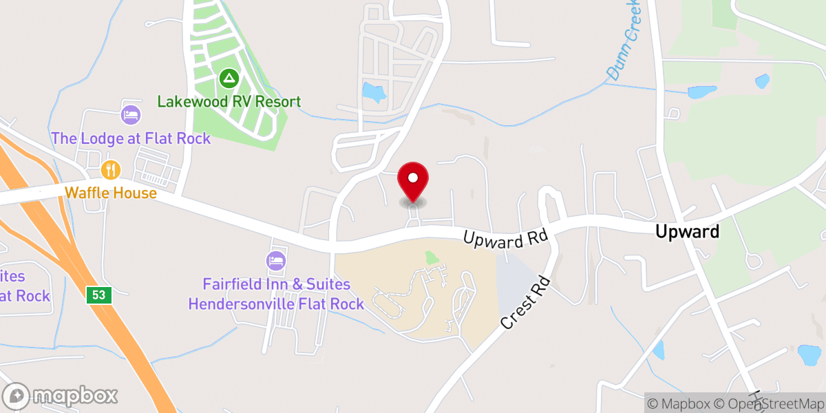 Map showing location of Upward Baptist Church