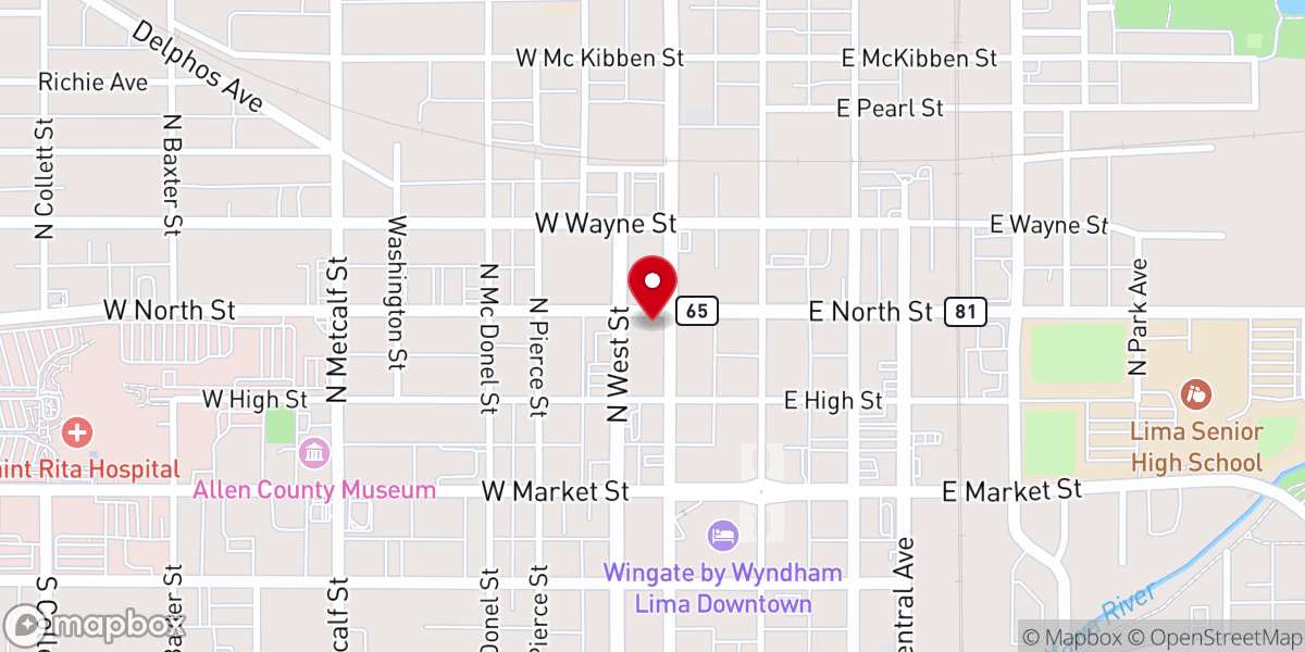 Map showing location of St. Luke's Lutheran Church