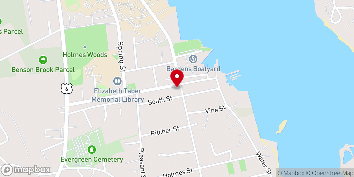 Map showing location of First Congregational Church of Marion, Massachusetts