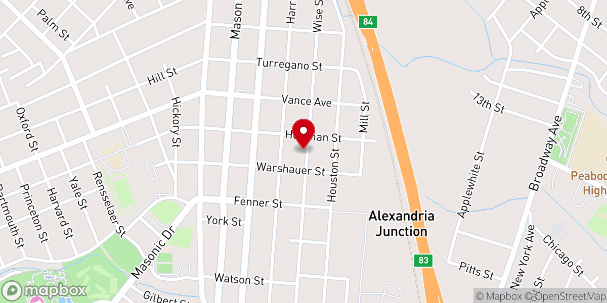 Map showing location of Alexandria Church Number 2