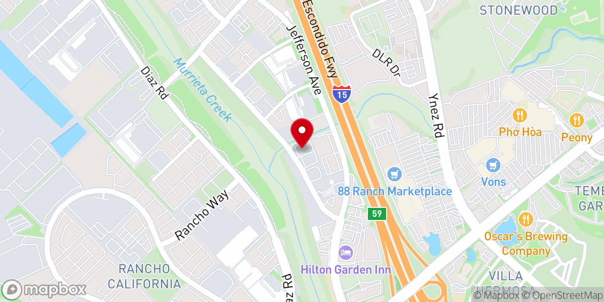 Map showing location of Temecula Valley Korean Presbyterian Church