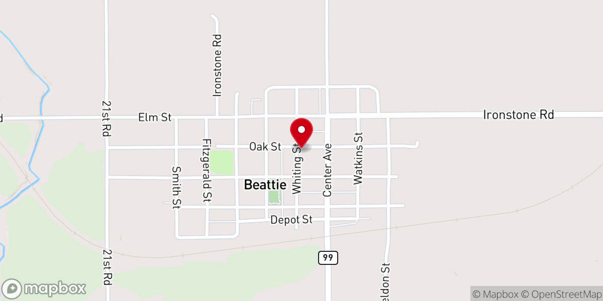 Map showing location of Beattie United Methodist Church - Food Distribution Center