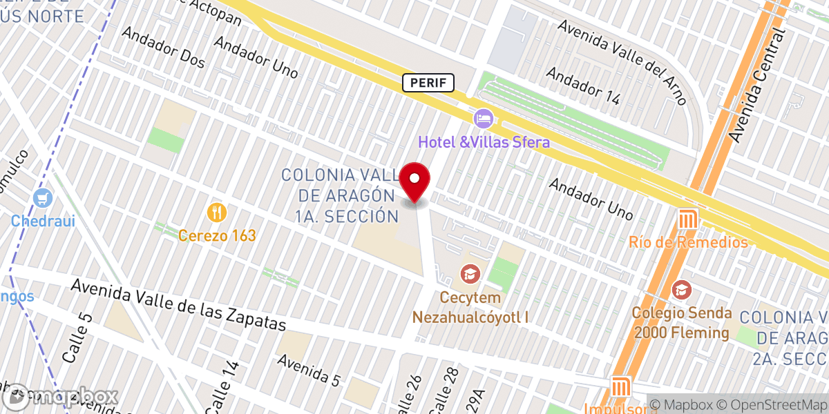 Map showing location of Iglesia Cristo del Valle Y San Francisco de Asis