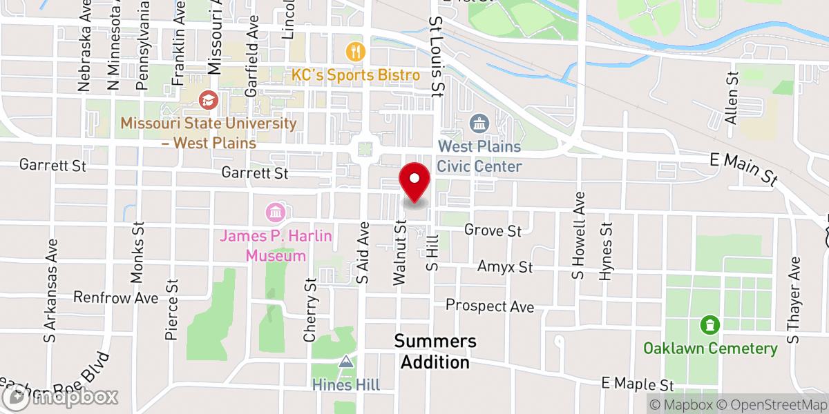 Map showing location of First Bapist Church
