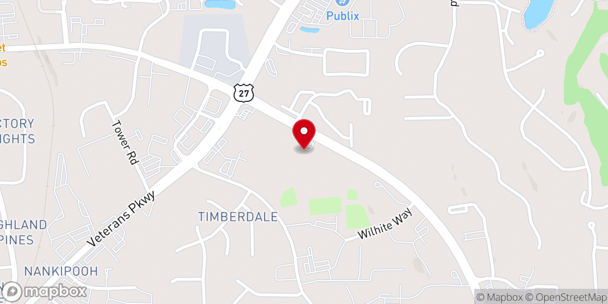 Map showing location of Central Christian Church Columbus