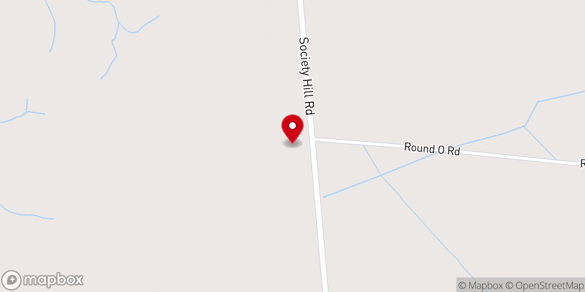 Map showing location of Round O Missionary Baptist Church