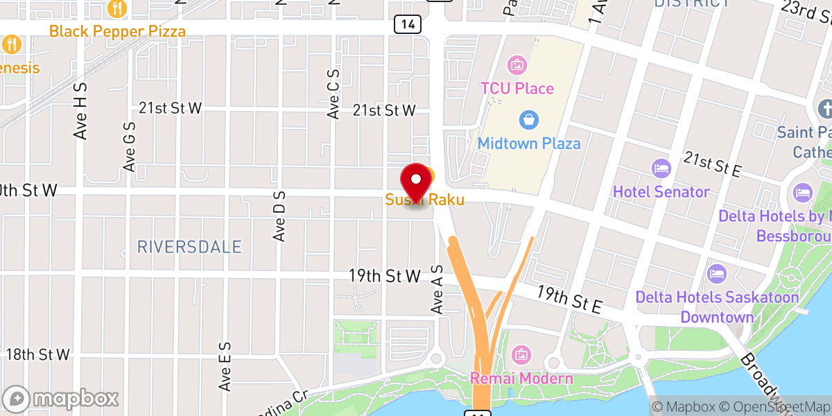 Map showing location of New Covenant Church Saskatoon downtown