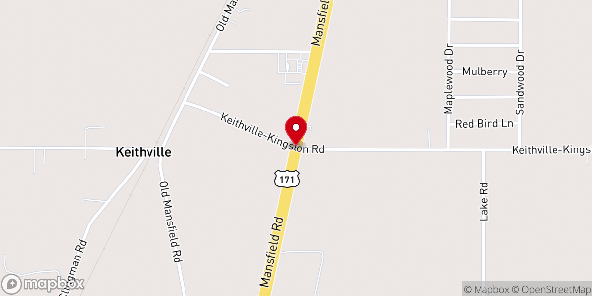 Map showing location of Keithville
