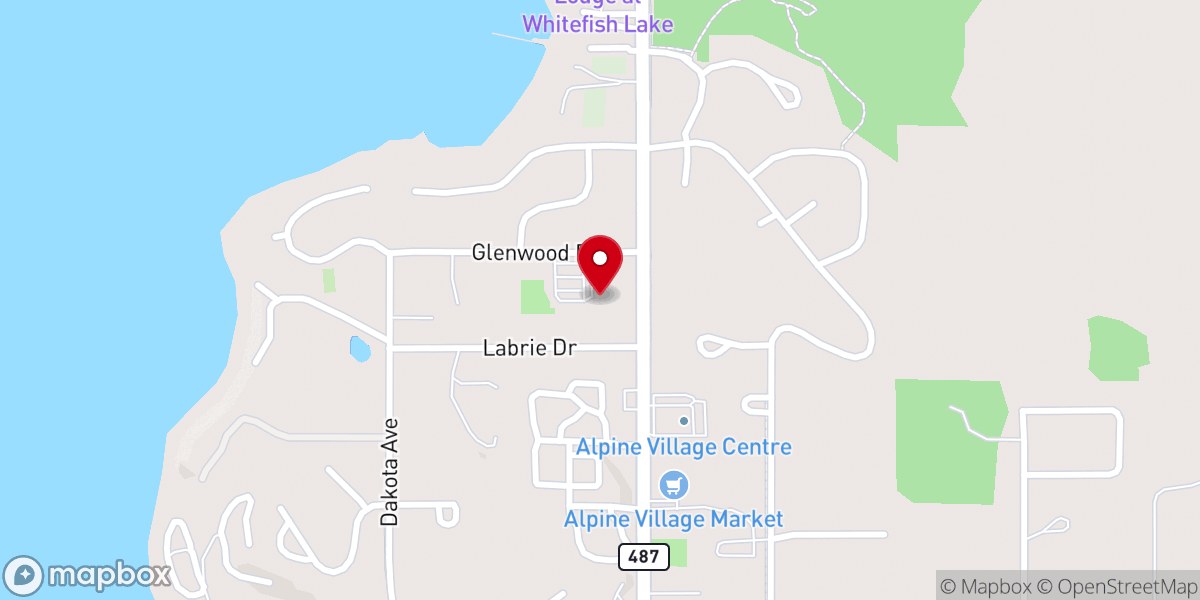 Map showing location of Whitefish United Methodist Church