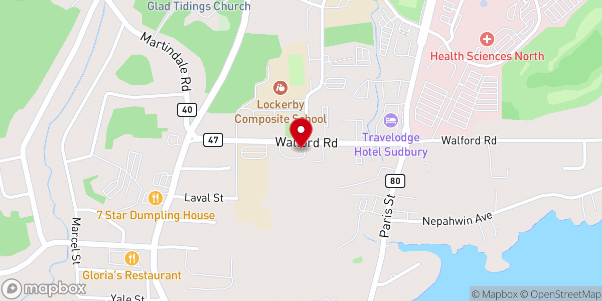 Map showing location of Saint Patrick's Church