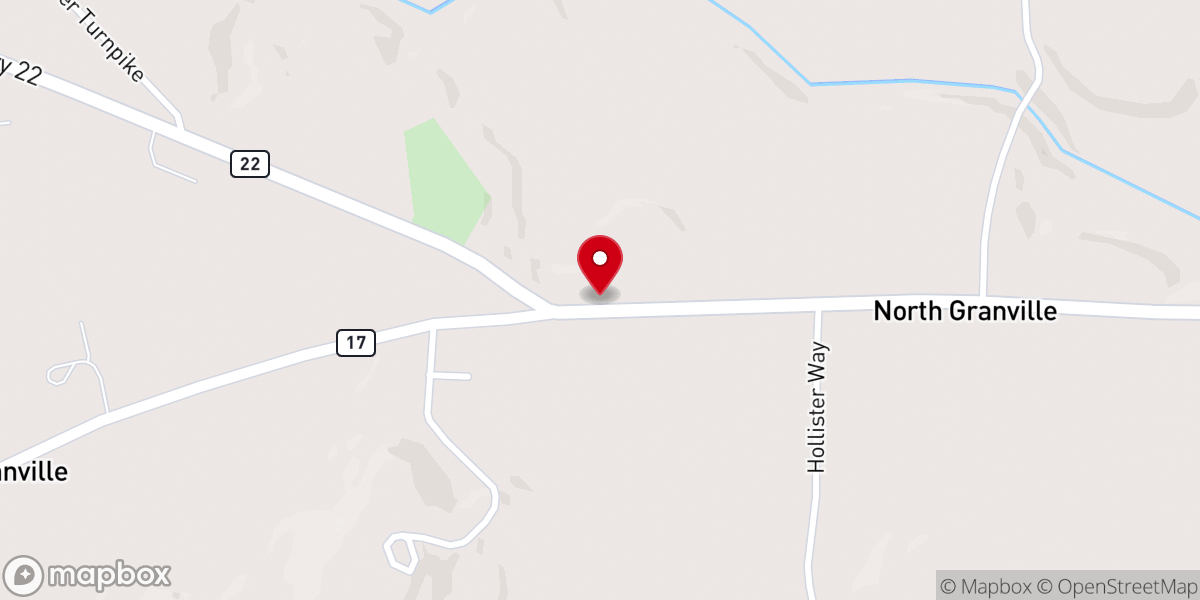 Map showing location of North Granville United Methodist Church