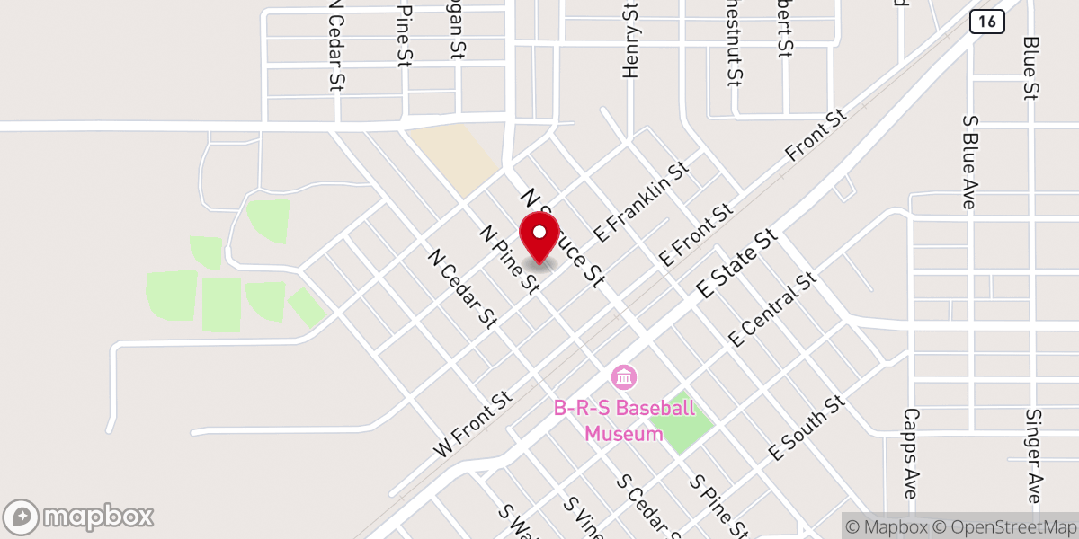 Map showing location of Trinity Evangelical Lutheran Church