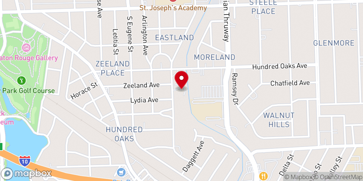 Map showing location of Diocesan Archives and Records Center (Diocese of Baton Rouge)