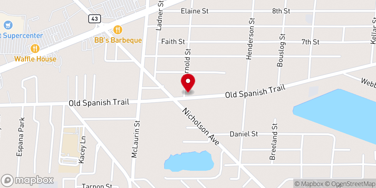 Map showing location of First United Pentecostal Church
