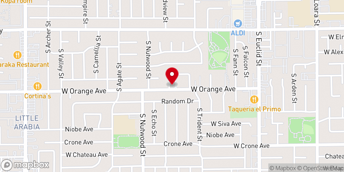 Map showing location of Orange Avenue Baptist Church