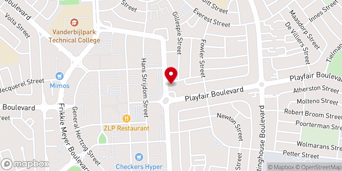 Map showing location of Grace Bible Church - Vanderbijlpark