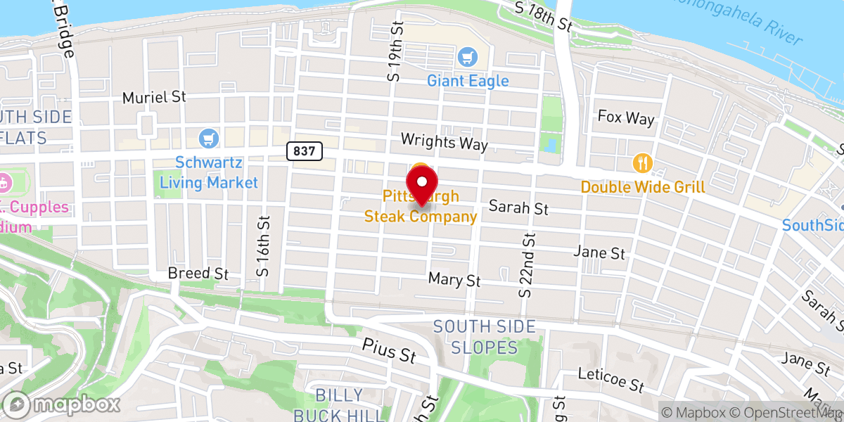 Map showing location of South Side Presbyterian Church