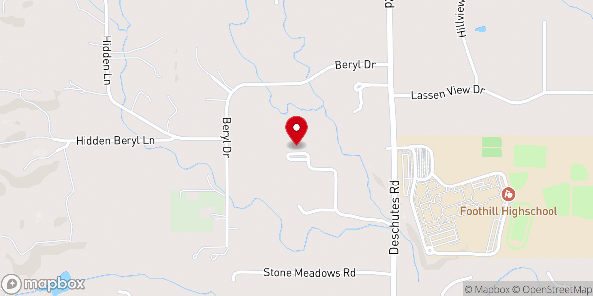 Map showing location of Calvary Chapel of Redding
