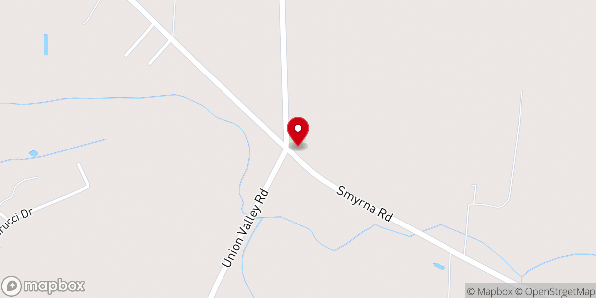 Map showing location of Union Valley Baptist Church