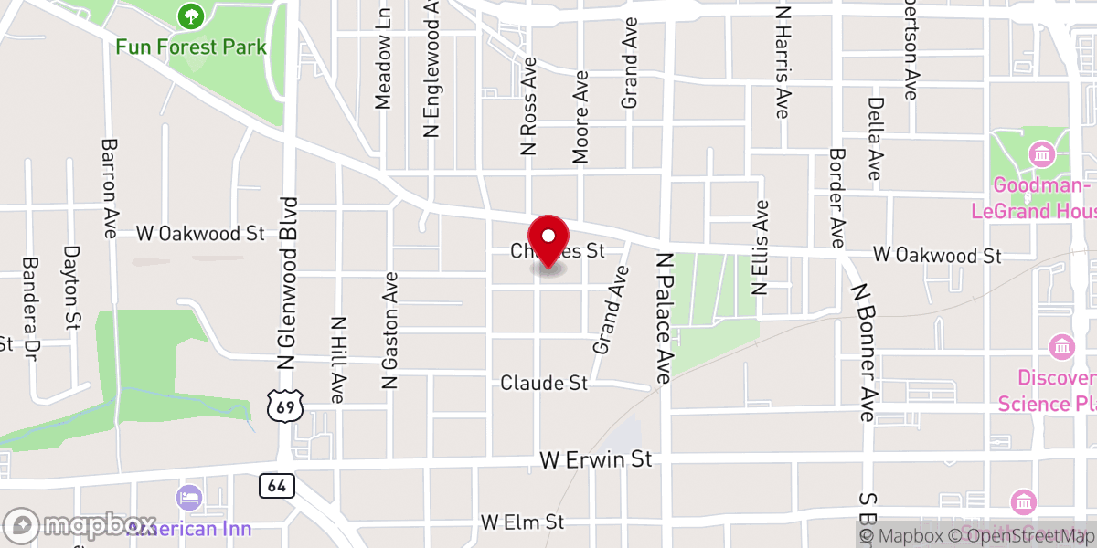 Map showing location of Bethlehem First Baptist Church