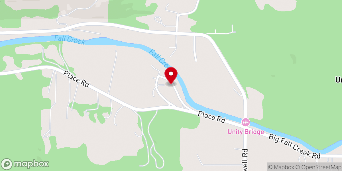 Map showing location of Fall Creek Seventh-day Adventist Church