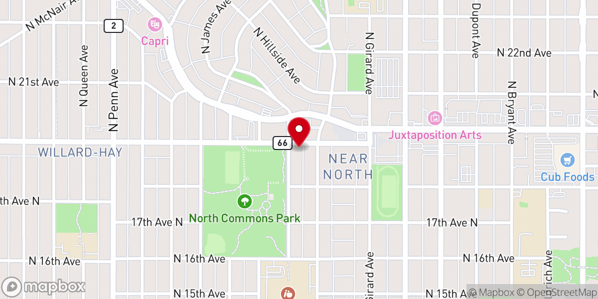 Map showing location of St. Andrew's Episcopal Church