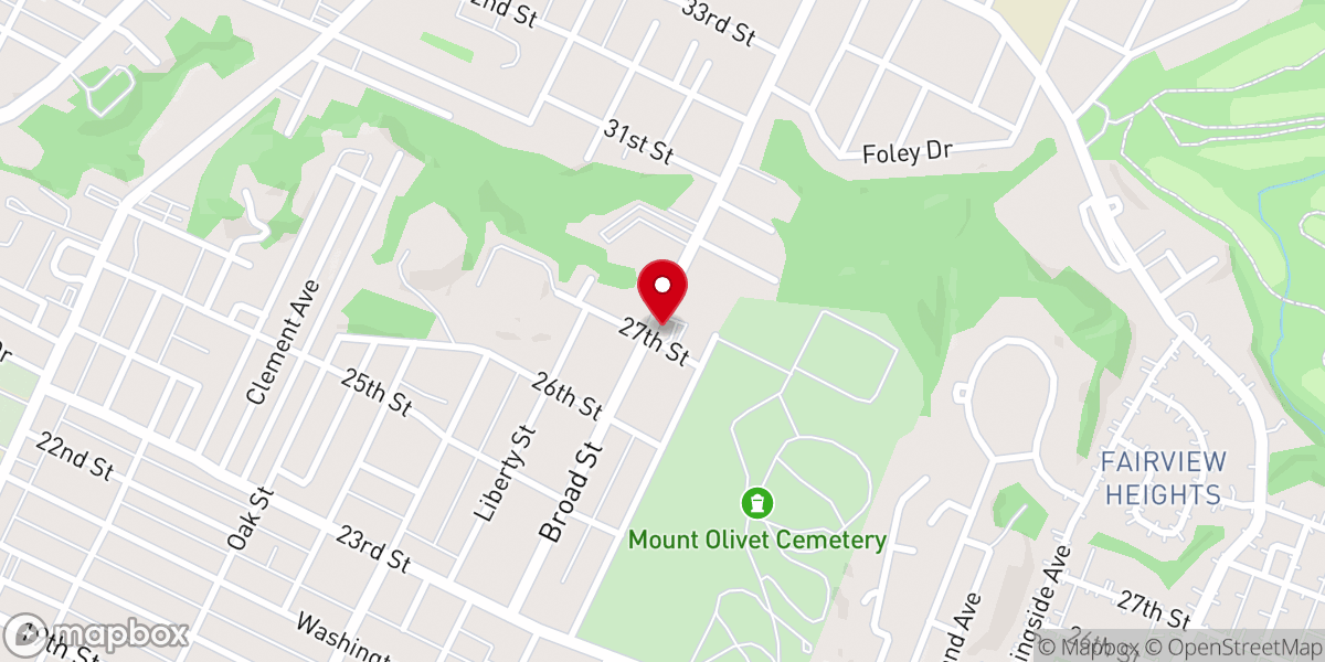 Map showing location of Broad Street Wesleyan Holiness Church