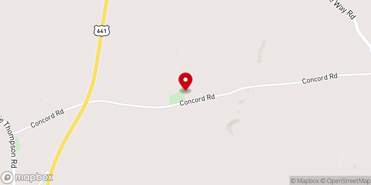 Map showing location of Concord U.M Church