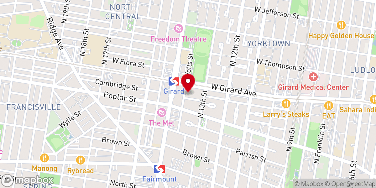 Map showing location of Liberty Church Philadelphia Inc