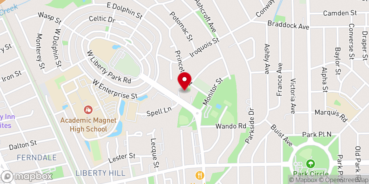 Map showing location of Two Rivers Presbyterian Church