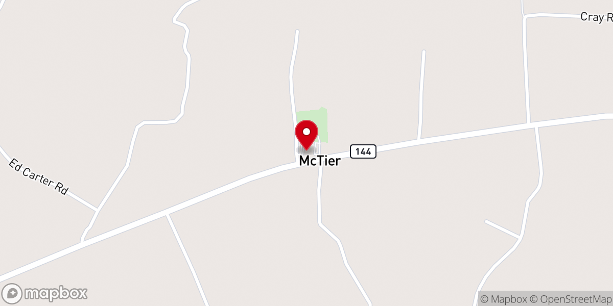 Map showing location of McTier Church
