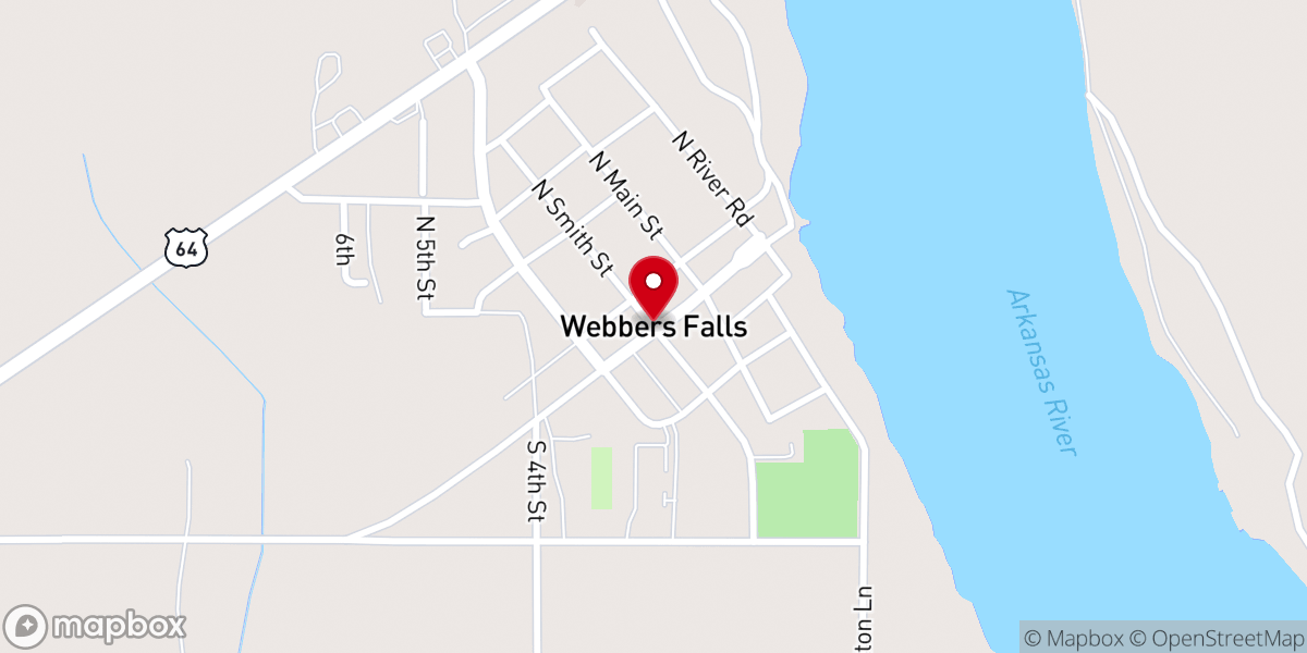 Map showing location of Oak Grove Baptist Church
