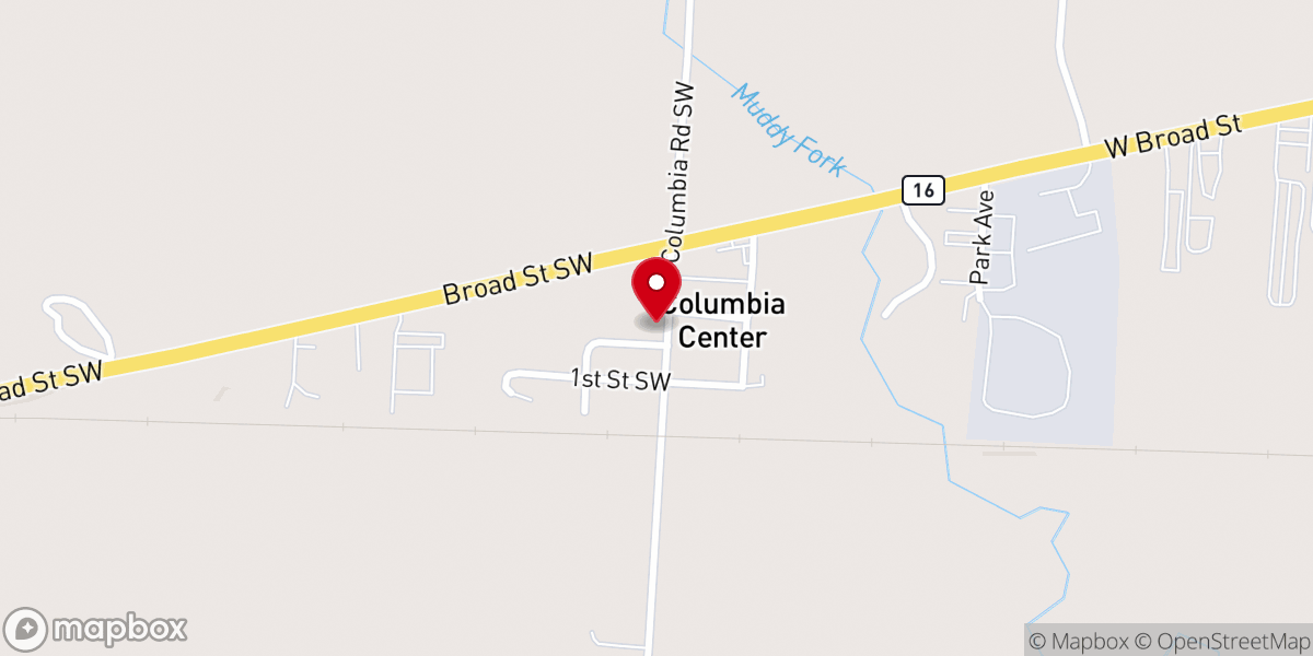 Map showing location of Columbia Center Community Church