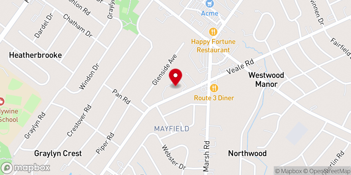 Map showing location of Bethel Baptist Church