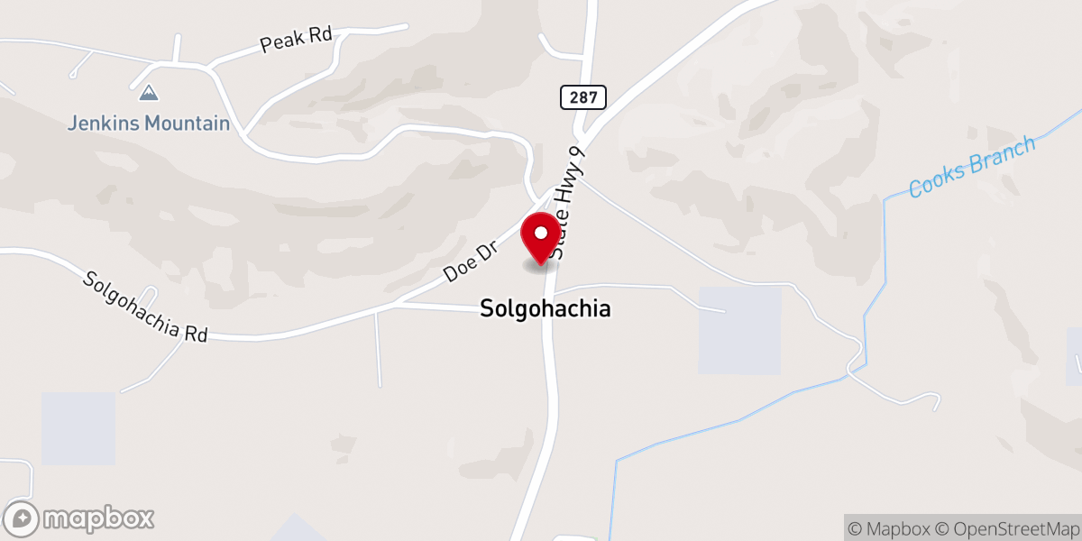 Map showing location of Solgohachia Baptist Church