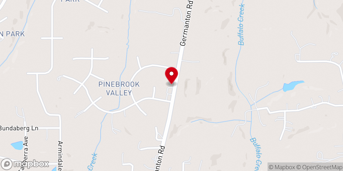 Map showing location of Hickory Ridge Church