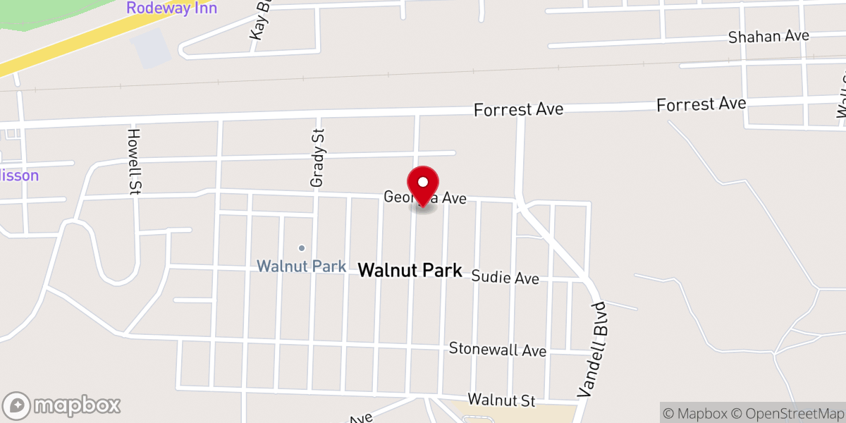 Map showing location of Walnut Park Church of Christ