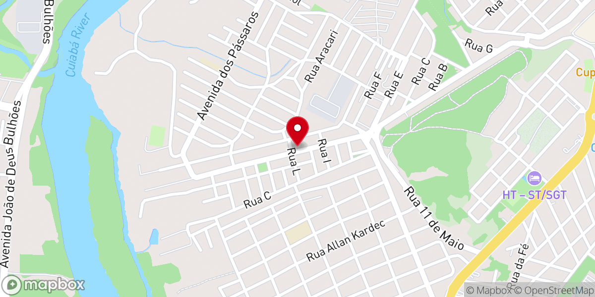 Map showing location of Igreja Batista Nacional Aliança