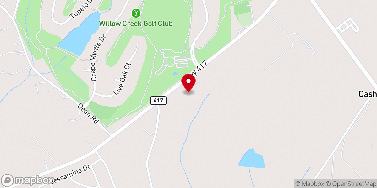 Map showing location of Durham Grove Church