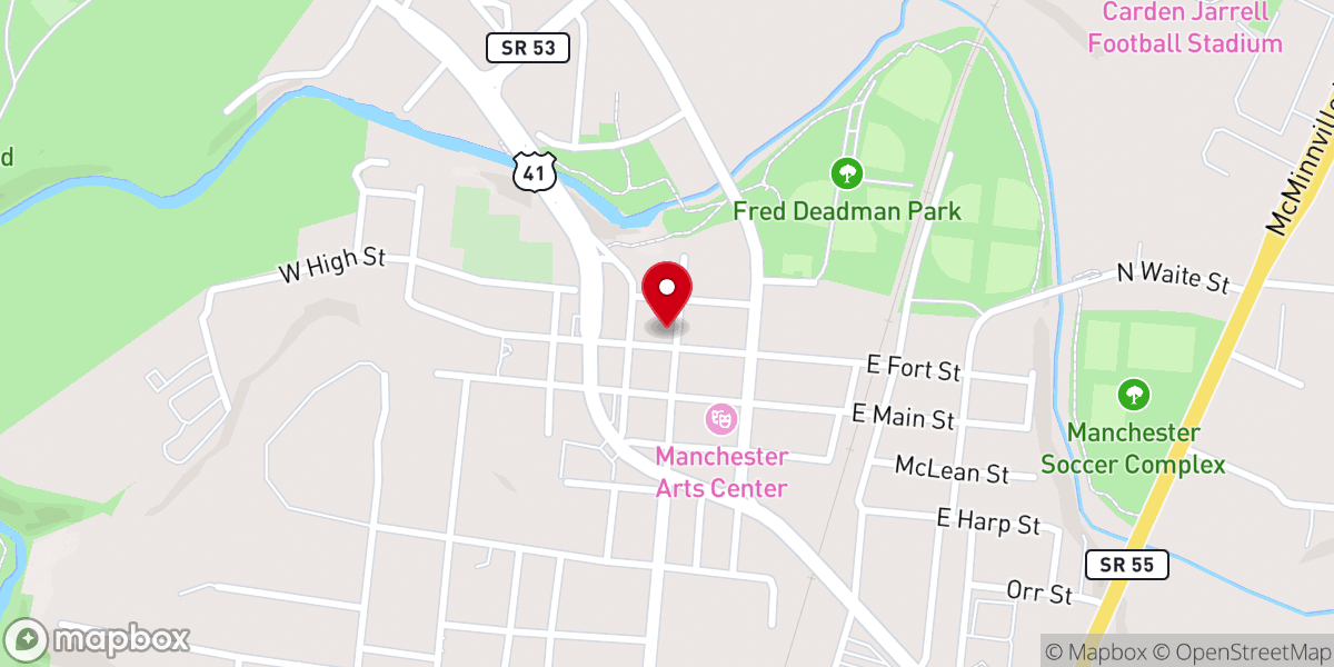 Map showing location of Mercy Baptist Church